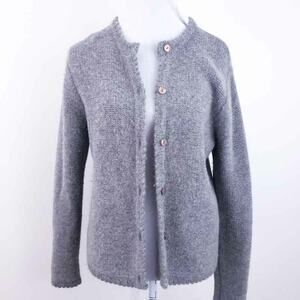 Lambswool Angora Cardigan Sweater Gray Willi Smith Small Women